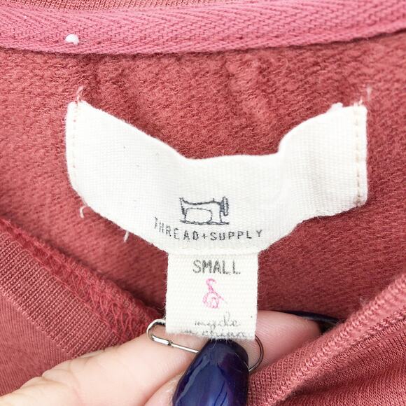 Thread + Supply Womens Pullover Sweatshirt Small Stretch Crew Neck Long Sleeve - Picture 6 of 8